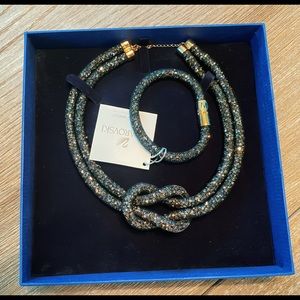 Swarovski black/gold necklace bracelet set